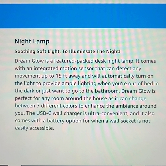 Sensor Brite Dream Glow Night Lamp Motion Sensing Color changing LED Tab… - Picture 17 of 17